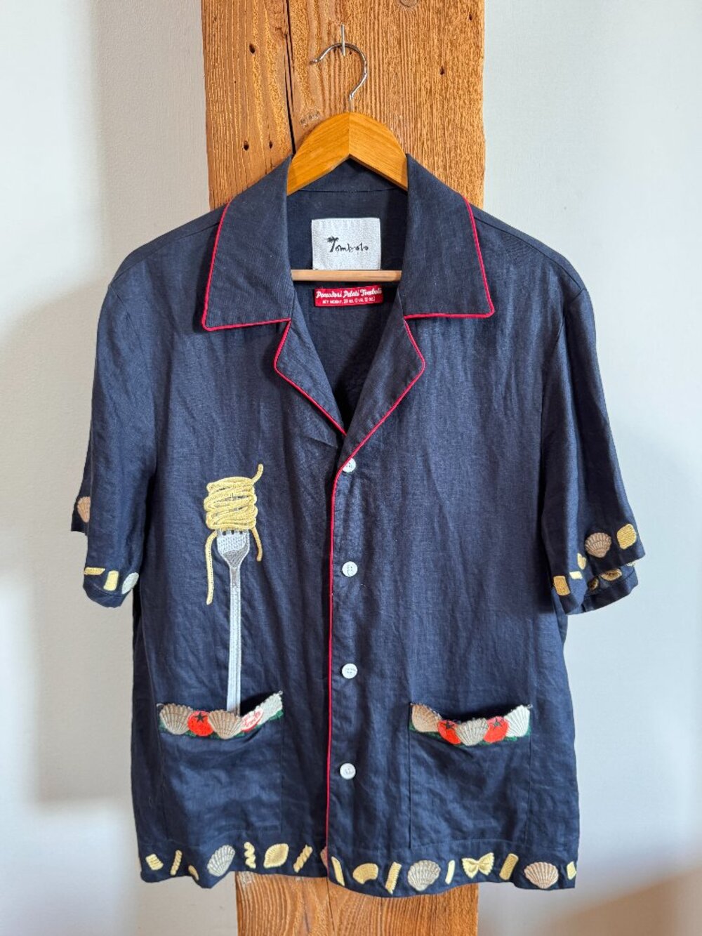 Tombolo "Vongole!" Cabana Shirt (Navy) - Large